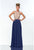 Terani Couture - DL321 Illusion Jewel Beaded Bodice A-Line Gown In Blue