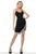 Jovani - 68988 Thin Strapped Short Sheath Dress In Black and Silver