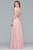 10059 Two-Piece Halter Illusion Panel Gown