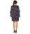 Donna Morgan - D5513M Ruffle Long Sleeves Printed Chiffon Shift Dress In Blue and Multi-Color