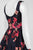 Donna Morgan - D3531P Floral Tea Length Dress in Black and Floral