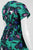 Donna Morgan - D4016M Printed Bateau A-line Dress in Green and Multi-Color