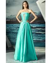 MNM COUTURE - G0800 Strapless Straight Across Neck A-line Dress