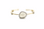White Moonstone U/S, White Sapphire & Diamond Bangle in 18k Rose Gold