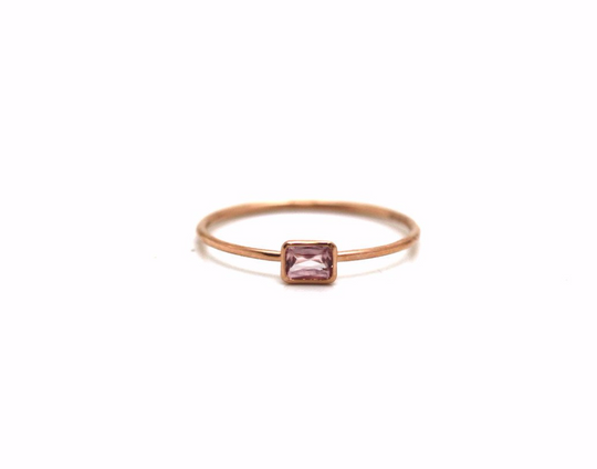 Pink Sapphire Ring in 18k Rose Gold
