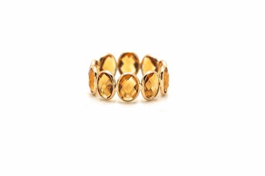 Citrine Ring Band in 18K Yellow Gold
