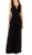 Donna Ricco - 8187235H Ruched Keyhole Long Dress in Black