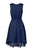 Donna Ricco - DR30919 Sleeveless V Neck Crochet Hem Scuba Dress in Blue