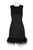Donna Ricco - DR50199 Scuba Jewel Neck Feathered Sheath Dress In Black