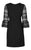 Donna Ricco - DR50269 Flounce Sleeve Jewel Neck Crochet Dress In Black