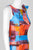 Donna Ricco - DR50764 Multi Print Bateau Stretch Crepe Sheath Dress In Orange and Multi-Color