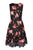Donna Ricco - DR50925 Floral Printed V-neck Scuba A-line Dress In Black and Red