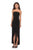 La Femme - 28204 Strapless Jersey Sheath Dress With Slit In Black