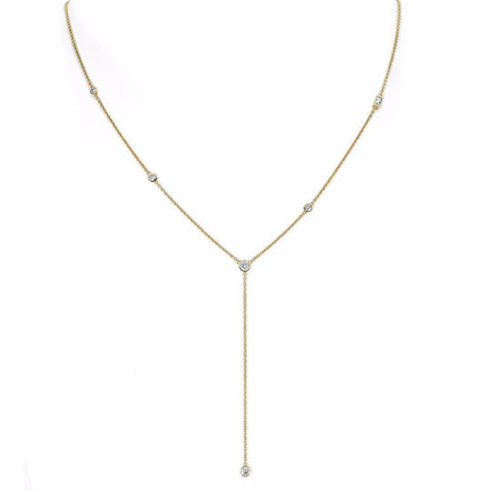 Diamond Star Droplet Necklace with Baguette