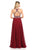 Lenovia - 8122 Crystal Beaded Halter Chiffon A-line Dress In Red