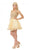 Lenovia - 8101 Gold Embroidered Applique Illusion Neckline Cocktail Dress