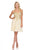 Lenovia - 8110 Gold Embroidered Strapless Cocktail Dress In Neutral and Gold