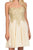 Lenovia - 8110 Gold Embroidered Strapless Cocktail Dress In Neutral and Gold