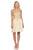 Lenovia - 8110 Gold Embroidered Strapless Cocktail Dress In Neutral and Gold