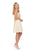 Lenovia - 8110 Gold Embroidered Strapless Cocktail Dress In Neutral and Gold