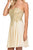 Lenovia - 8110 Gold Embroidered Strapless Cocktail Dress In Neutral and Gold