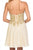 Lenovia - 8110 Gold Embroidered Strapless Cocktail Dress In Neutral and Gold