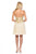 Lenovia - 8110 Gold Embroidered Strapless Cocktail Dress In Neutral and Gold