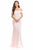 Lenovia - 5194 Off Shoulder Mermaid Long Formal Dress with Train In Pink