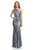 Lenovia - 5193 Metallic Fitted Jewel Mermaid Evening Gown In Black and Silver