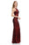 Lenovia - 5193 Metallic Fitted Jewel Mermaid Evening Gown In Black and Red