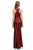 Lenovia - 5193 Metallic Fitted Jewel Mermaid Evening Gown In Black and Red