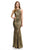 Lenovia - 5193 Metallic Fitted Jewel Mermaid Evening Gown In Black and Gold