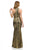 Lenovia - 5193 Metallic Fitted Jewel Mermaid Evening Gown In Black and Gold