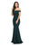 Lenovia - 5194 Off Shoulder Mermaid Long Formal Dress with Train In Green