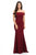 Lenovia - 5194 Off Shoulder Mermaid Long Formal Dress with Train In Red