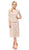 Lenovia - 5185 Quarter Length Sheer Rose Lace Peplum Dress