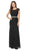 Lenovia - Floral Lace Scoop Evening Gown 5131 In Black