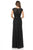 Lenovia - 5131 Floral Lace Cap Sleeves Evening Dress In Black