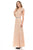 Lenovia - 5131 Floral Lace Cap Sleeves Evening Dress In Gold