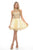 Lenovia - 8015 Gold Lace Appliqued Keyhole Cutout A-Line Dress In Neutral
