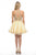 Lenovia - 8015 Gold Lace Appliqued Keyhole Cutout A-Line Dress In Neutral