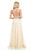 Lenovia - 8122 Crystal Beaded Halter Chiffon A-line Dress In Neutral and Gold