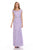 Lenovia - 5131 Floral Lace Cap Sleeves Evening Dress In Purple