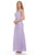 Lenovia - 5131 Floral Lace Cap Sleeves Evening Dress In Purple