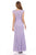 Lenovia - 5131 Floral Lace Cap Sleeves Evening Dress In Purple