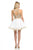 Lenovia - 8015 Gold Lace Appliqued Keyhole Cutout A-Line Dress In White