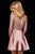 Sherri Hill - 53114 Beaded Lace Plunging V-Neck Short Dress In Pink