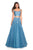 La Femme - 27489 Two Piece Applique Tulle A-line Dress In Blue