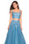 La Femme - 27489 Two Piece Applique Tulle A-line Dress In Blue