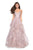 La Femme - 27579 Lace Embellished V-Neck Ruffled Dress In Purple